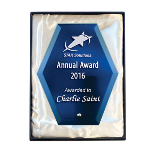 Laser Glass Hexagon-Blue from $34.46