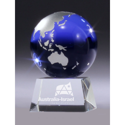 110mm Crystal Block with Globe