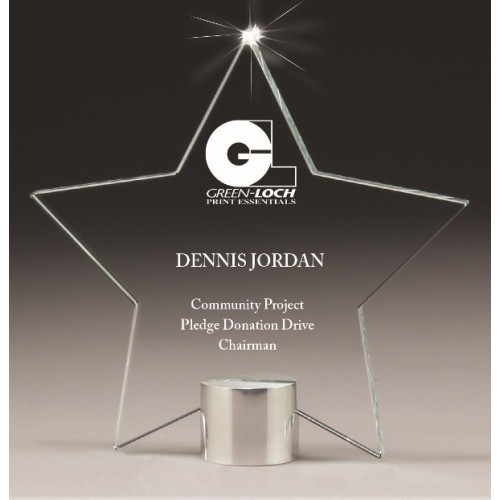 140mm 8mm Glass Star / Chrome Base from $61.81