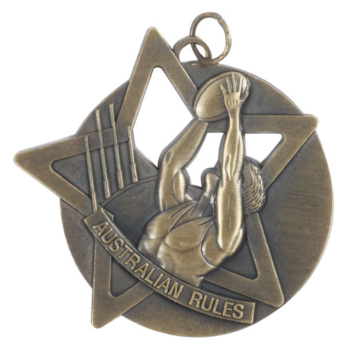 60mm Aussie Rules Star Medal