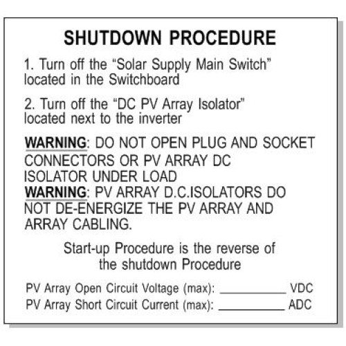 120x110mm Shutdown Prodedure E