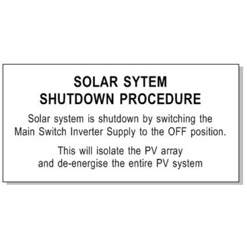 120x60mm Shutdown Procedure Micro