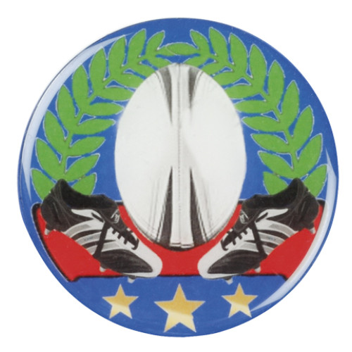 Rugby ball with boots