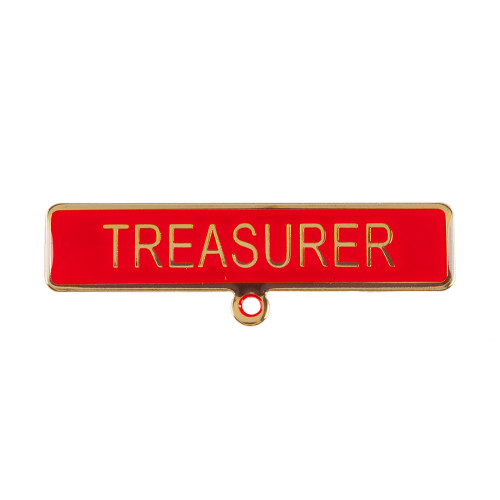 Treasurer Name Bar Red w/Loop