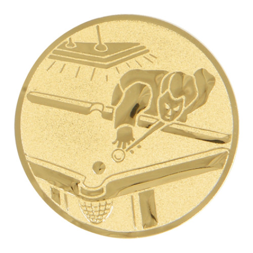 Playing pool gold metal