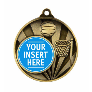 50MM Sunrise Insert Medal Netball from $7.60