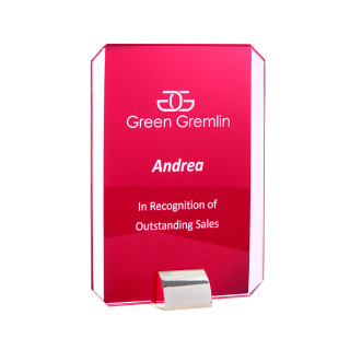 Rectangle Red Glass/Silver Stand from $30.27