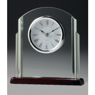 Jade Glass & Chrome Trim on Wood 190mm