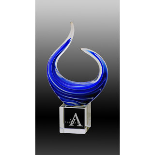 260mm Glass Sculpture - Blue & White from $77.40