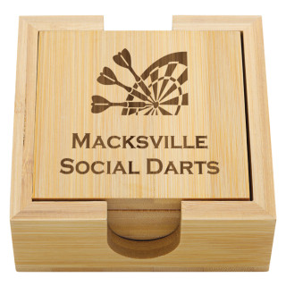 90 x 90MM Bamboo Coaster Set from $18.92