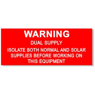 95x35mm WARNING DUAL SUPPLY