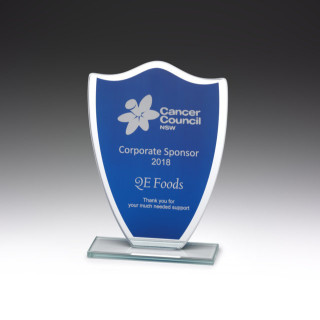 165MM Glass Blue Shield from $21