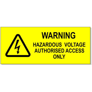 145x60mm MEDIUM WARNING HAZARDOUS VOLTAGE AUTHORISED ACCESS