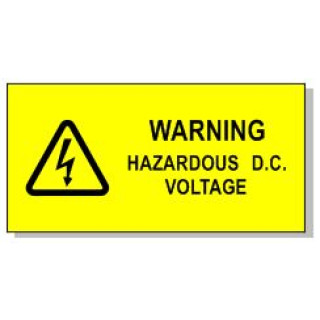 40x20mm WARNING HAZARDOUS DC