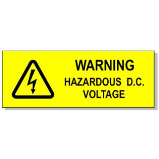 80x30mm WARNING HAZARDOUS DC