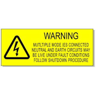 95x35mm WARNING MULITIPLE MODE IES