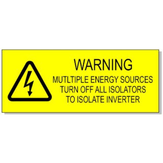 95x35mm WARNING MULITIPLE ENERGY SOURCES