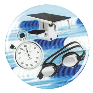 Swimming block, goggles, timer, pool