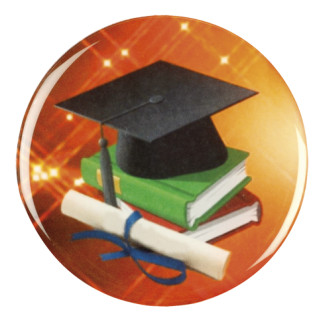 Graduation hat and books