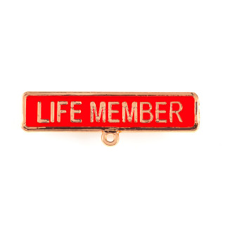 Life Member Name Bar Red w/Loop