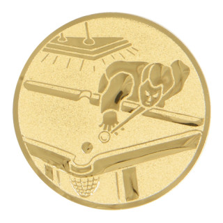 Playing pool gold metal