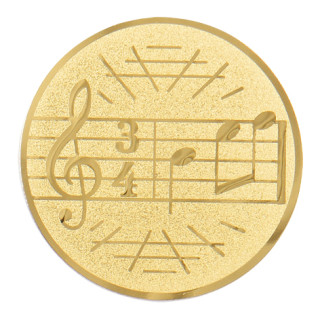 Music notes gold metal