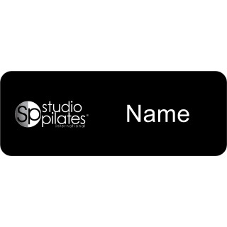 Studio pilates name badge 80x30mm with acrylic doming and magnet fitting
