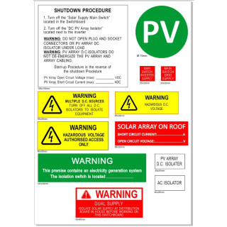 TAS SOLAR LABEL KIT 12 UNITS