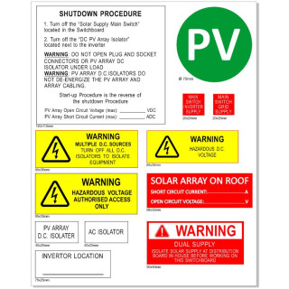 WA SOLAR LABEL KIT 12 UNITS